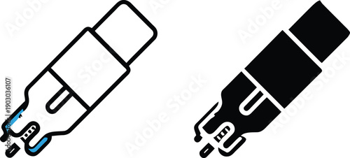 Battery icons in black and white with blue accents