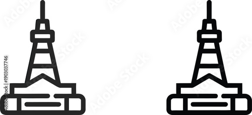 Twin Tower Silhouette Icon