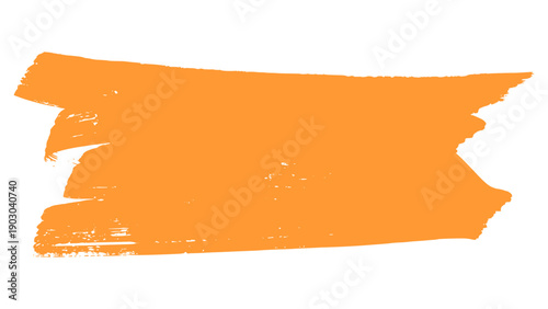 Bild auf Leinwand Blocky Orange Paint Brush Stroke for Bold Header and Text Box Background