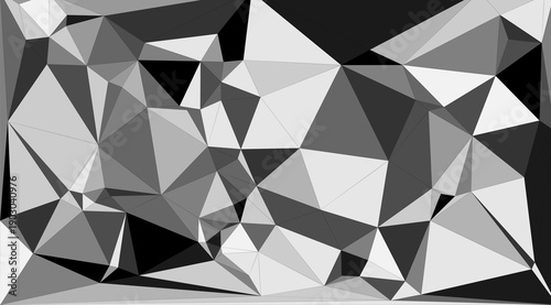 Abstract Low Poly Line Background in Grayscale