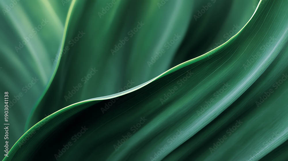 Obraz premium Deep Green Abstract Leaf Swirl Background graphic design