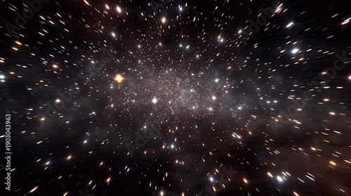 Deep Space Starfield Fly Through with Thousands of Stars