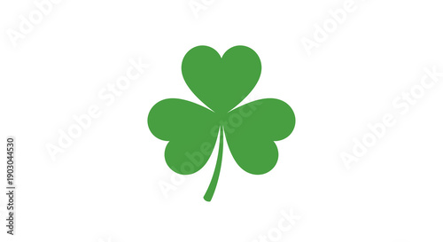 Green Shamrock Icon on White Background for St. Patrick's Day