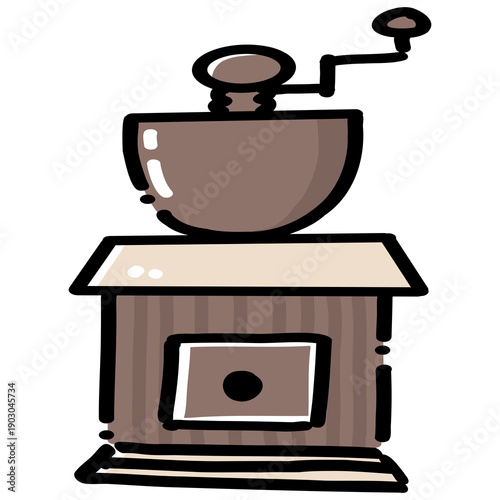 Manual Coffee Grinder Illustration