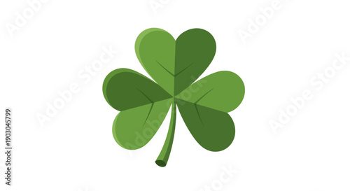 Green Shamrock Clover Leaf Isolated on White Background