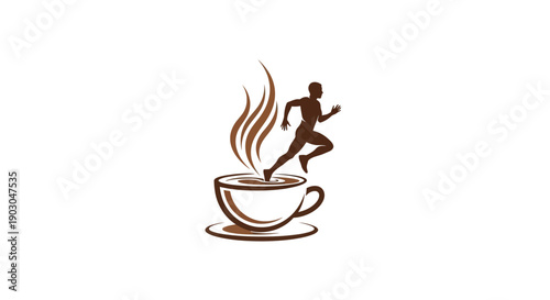 Dynamic Coffee Runner Logo Design.