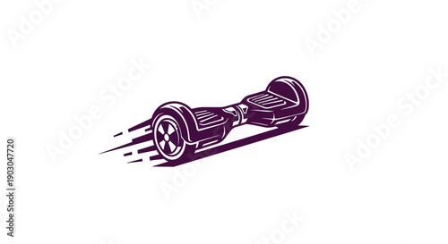 Dynamic Hoverboard Illustration with Speed Trails.