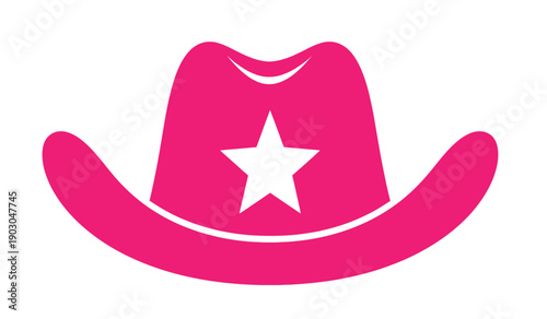 Pink cowboy hat with white star