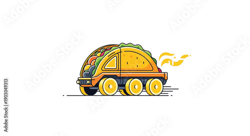 Fast Taco Truck Delivering Delicious Mexican Food Quickly.