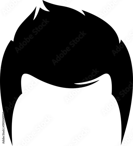 vector silhouette of a simple men’s hairstyle.