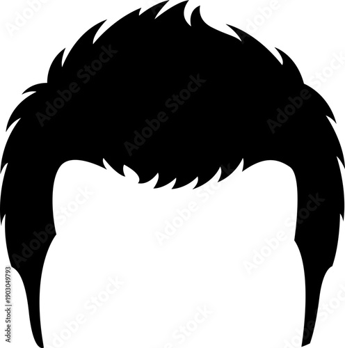 vector silhouette of a men’s haircut.