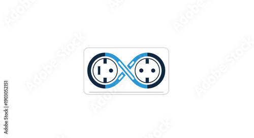 Infinity symbol formed by two electrical outlets representing endless connection.