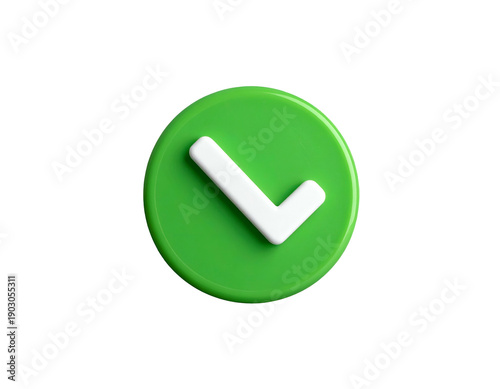 Free Download Glossy green circle with raised white checkmark - GFXLoad
