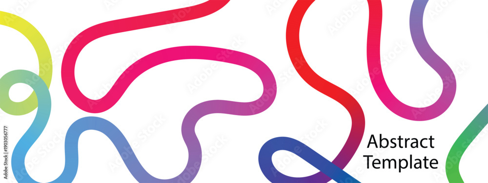 Fototapeta premium colorful gradient curved lines abstract banner background.