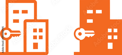 Orange Building Key Icons