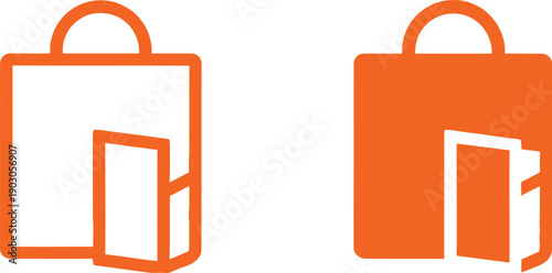 Orange Briefcase and Folder Icons