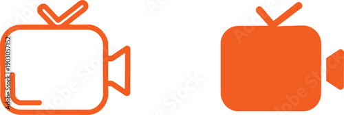 Orange TV Camera Icons