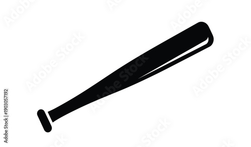 A black baseball bat on a for sports or game concepts
