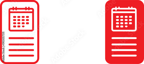 Red Calendar Icons on Mobile Devices