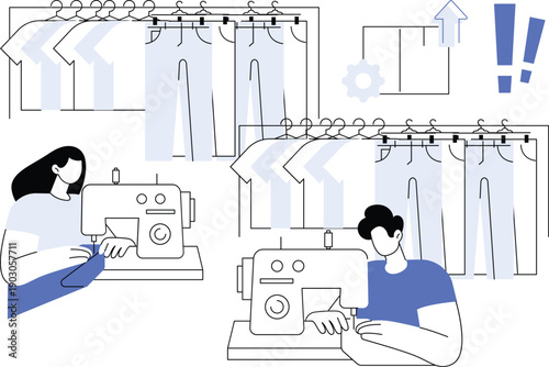 Overproduction abstract concept vector illustration.