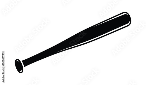 A black baseball bat on an isolated for sports and equipment designs