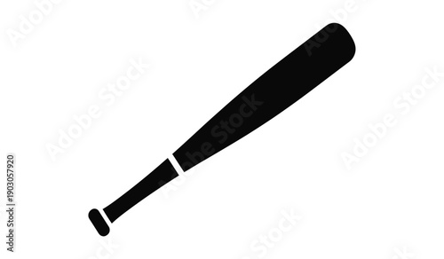 A black baseball bat icon on a for sports or equipment themes