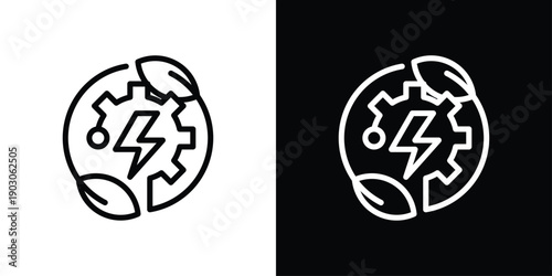 Renewable Icon Sheet  Black And White