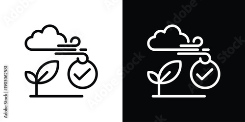 Clean Air Icon Sheet  Black And White