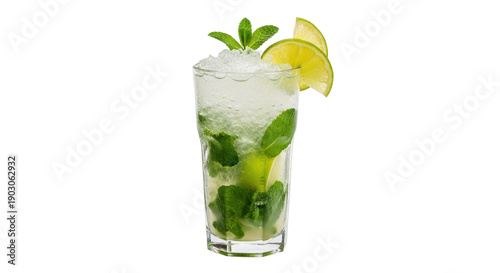 Obraz na plátně Refreshing mojito cocktail PNG isolated on transparent background, summer drink