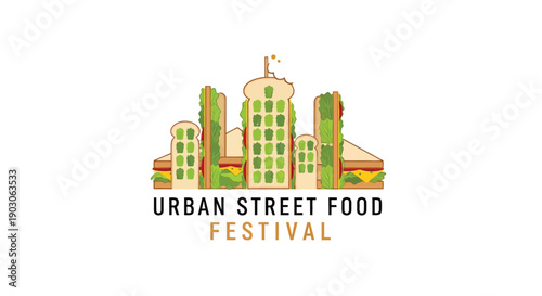 Urban Street Food Festival Logo Design.