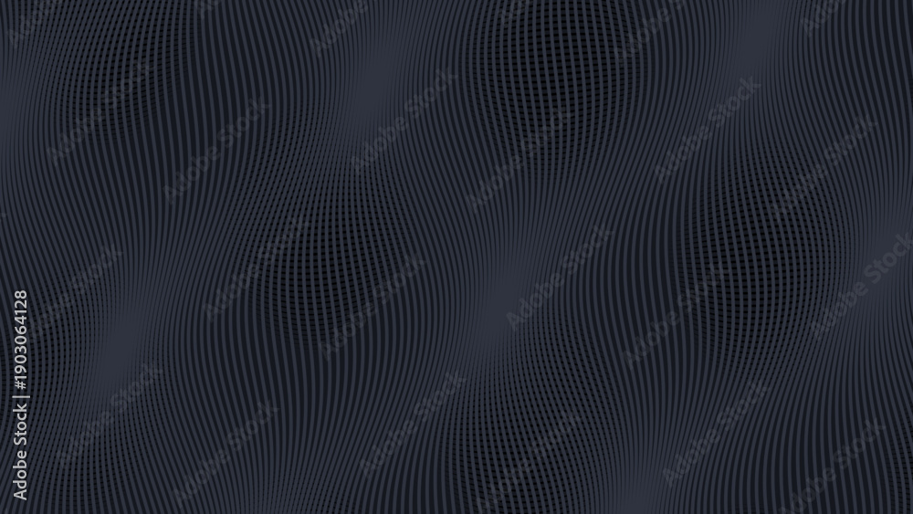 Obraz premium Abstract Dark Wavy Line Texture Vector Background for Digital Designs