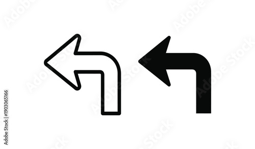 Two arrows pointing in opposite directions, one black and one white