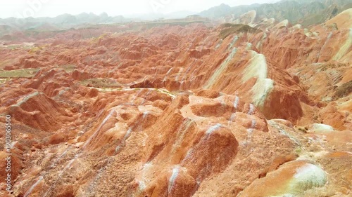 Wallpaper Mural Zhangye Danxia Colorful Rock Formations 4K Aerial Drone Footage Torontodigital.ca
