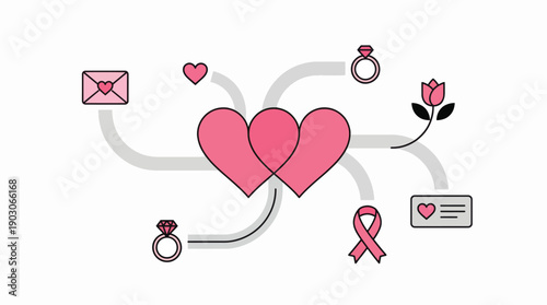 Love relationship network icons Vector