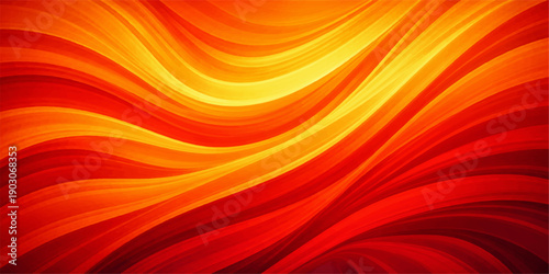 Abstract orange and red background featuring flowing light lines and colorful waves of fire energy in a vibrant motion art pattern design