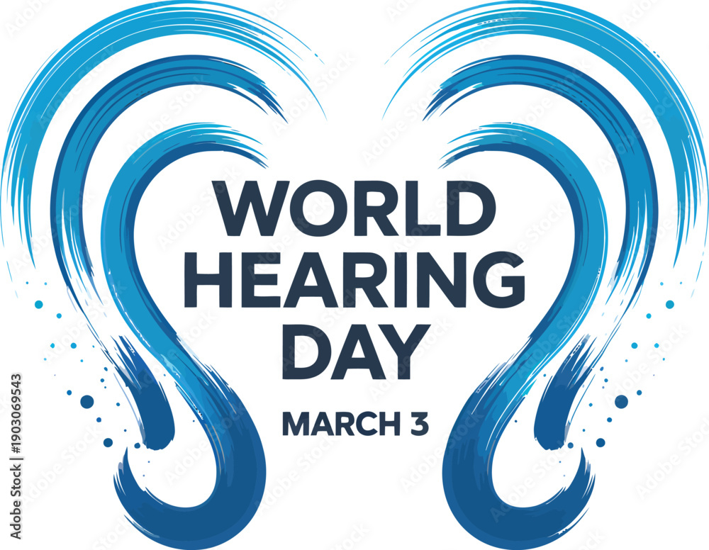 Obraz premium World Hearing Day Blue Heart