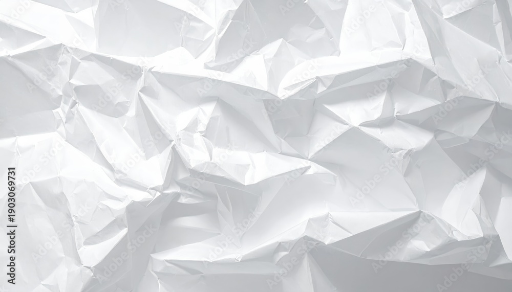 Obraz premium An isolated blank sheet of crumpled white paper texture forming an abstract wrinkled ball of office waste or recycling rubbish