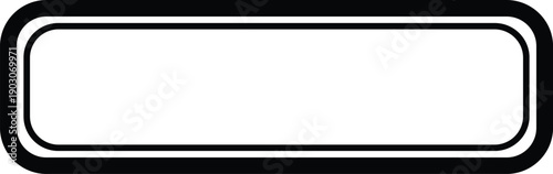 Rounded rectangular double border frame icon, black vector symbol for label, button, signage, UI element, design, interface, layout