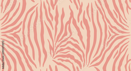 Abstract coral zebra stripes pattern on a beige background