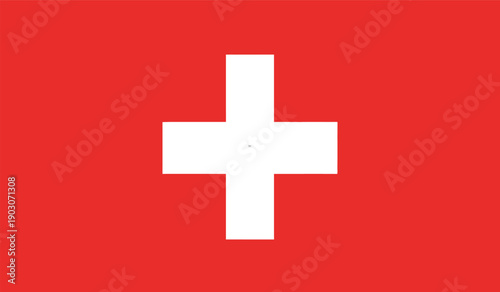 The flag of switzerland with a white cross on a red background