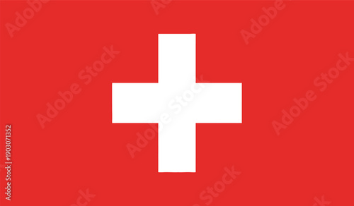The flag of switzerland with a white cross on a red background
