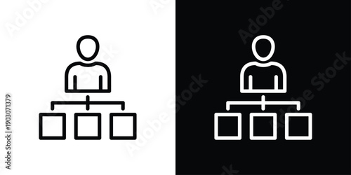 Organization Structure Icon Sheet Black And White