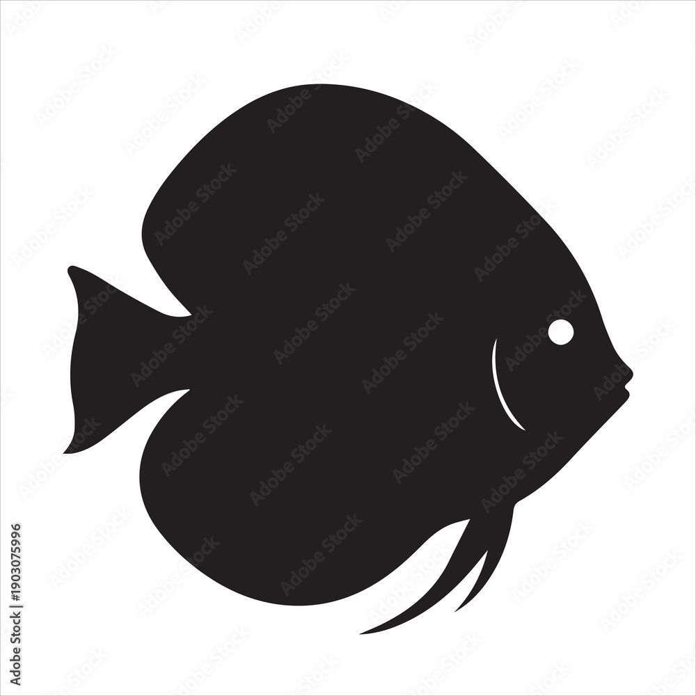 Fototapeta premium Discus fish silhouette