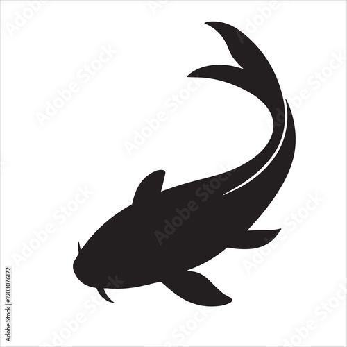 Koi fish illustration vector silhouette