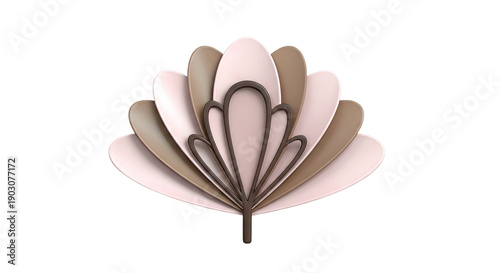 Abstract 3D Flower in Pink and Brown