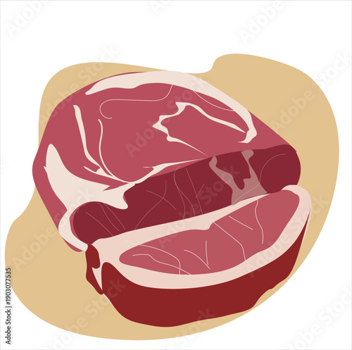 raw meat.Raw Meat Illustration Vector.
