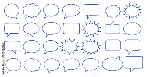 Comic speech bubble set, essential for pop art, retro comics, and cartoon design. Includes explosion shapes, talk balloon templates, and dialogue boxes for creative projects, stickers, and comics