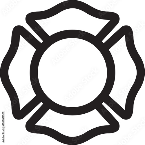 maltese cross symbol, fire service illustration, emergency badge graphic