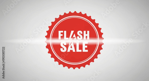 Dynamic Flash Sale Promotion with Bold Red Label and Striking Lightning Bolt Icon for Marketing