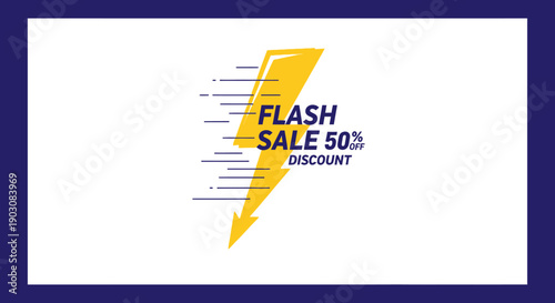 Dynamic Flash Sale Promotion Banner Offering 50 Percent Discount on Products